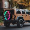 Neon Abstract Plant Tire Cover Cyberpunk Graphic Polyester Spare Wheel Protector for SUV