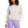 Adidas Comfortable Striped Crew Neck Pullover Sweatshirt Women Tops Miracle-Alum-Brown White JE0014