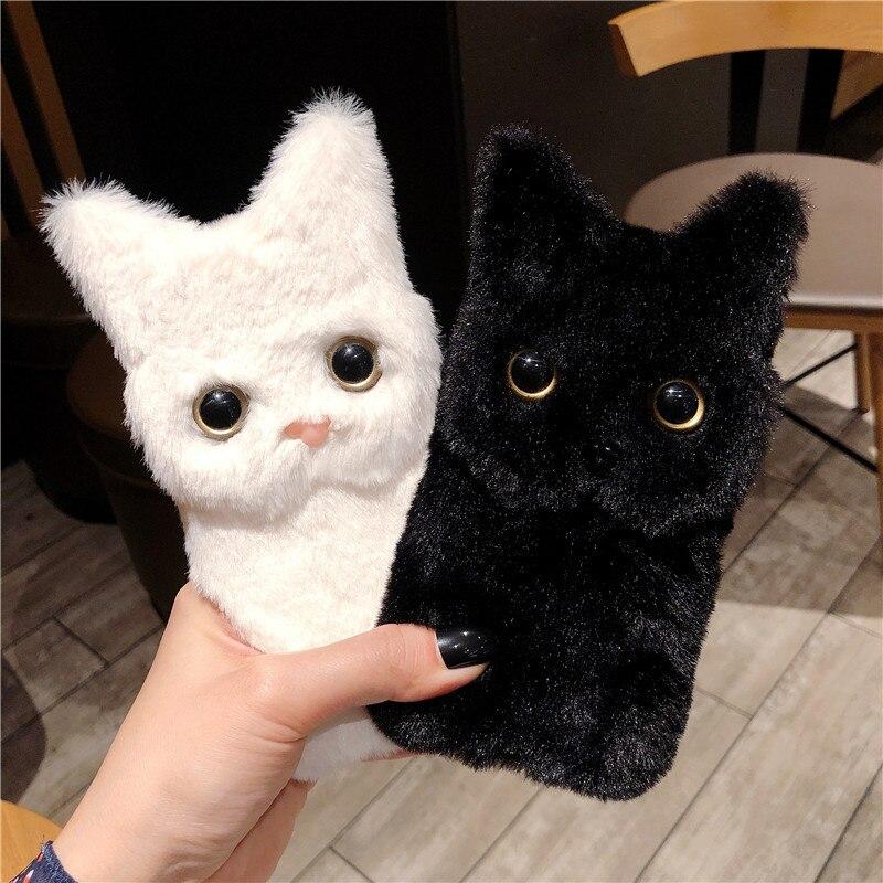 Зимний теплый плюшевый чехол для телефона iPhone 14 13 12 11 Pro max X XR 7 8 plus/Redmi 9 9A 9C 9T 8 A 10 Note 10 8 9 pro/Samsung Zfold 4 A12 A22 A32 A52 A51