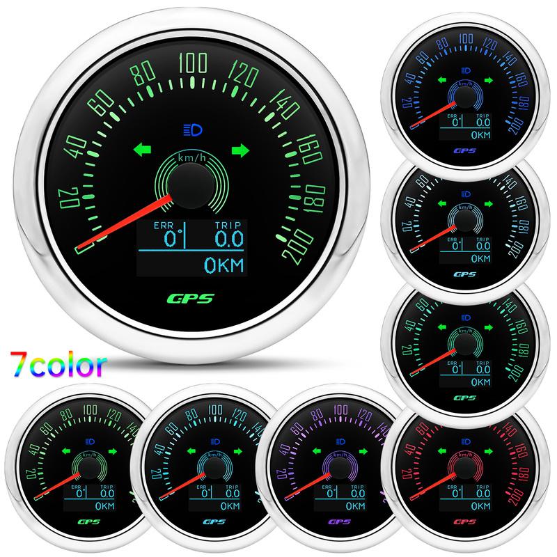 85mm GPS Speedometer With Antenna For Motorcycle Yacht Boat Car Waterproof Odometer Trip ODO COG 9-32V 7 Colors