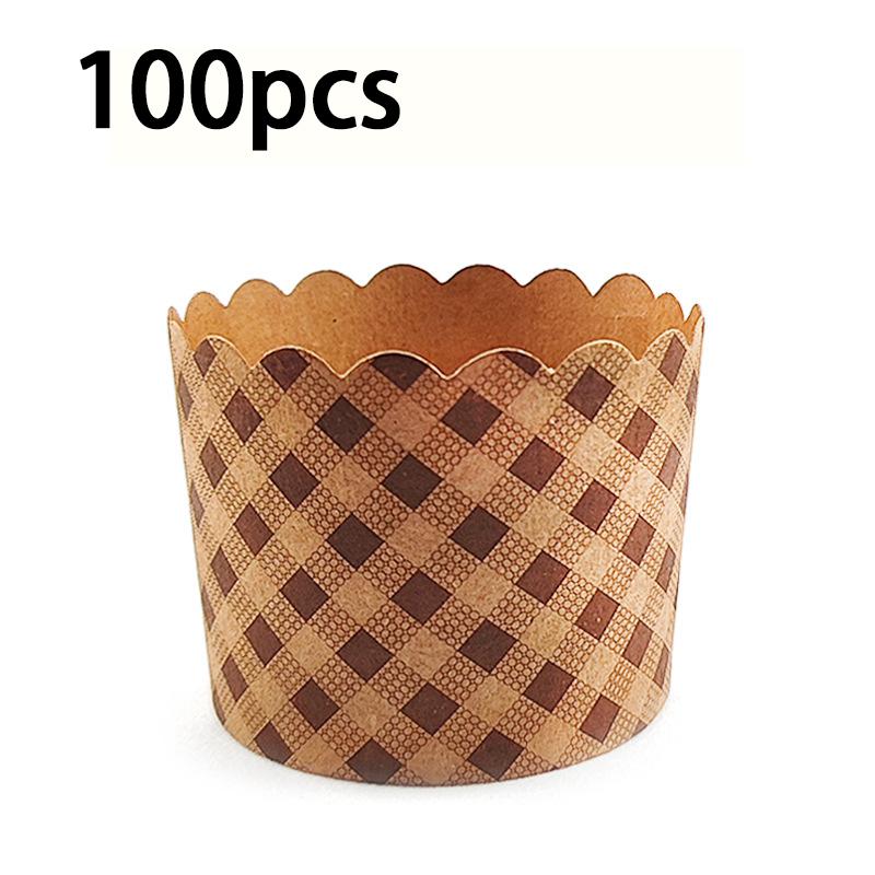 50/100pcsHeat-Resistant Kraft Paper Muffin Cups for Baking and Serving - Small Kitchen Accessories for Cakes, Pastries, and More