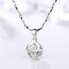 S999 Sterling Silver Magic Cube Necklace Pure Silver Design Heart-Shaped Love Cube Necklace for Women