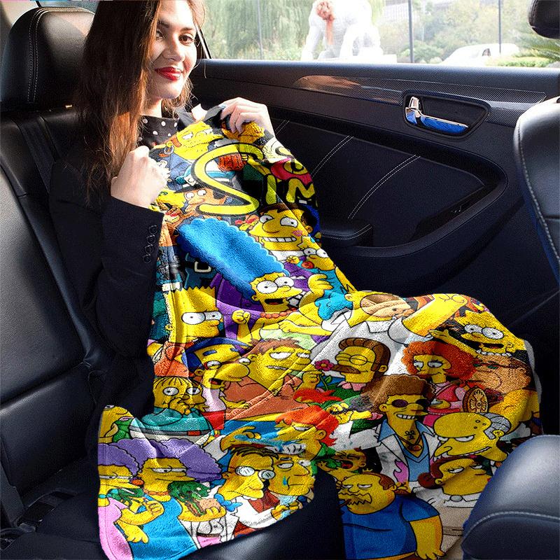 1pc The Simpsons (2) Printing Blanket - Soft, All-Season Throw for Living Room, Beroom,Personalize Gift with Aorable Cartoon esign