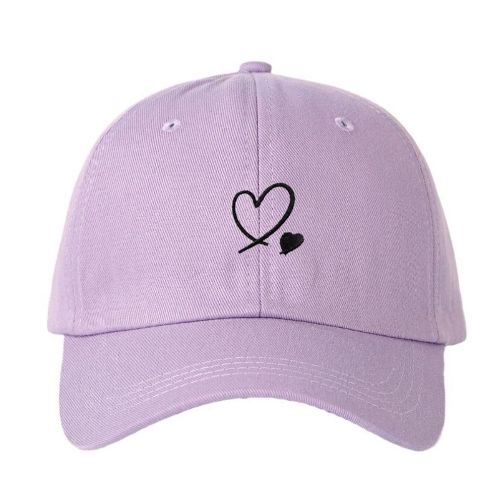 Heart Embroidered Baseball Cap UV Protection Hip Hop Hat Fashion Sun Hat Outdoor