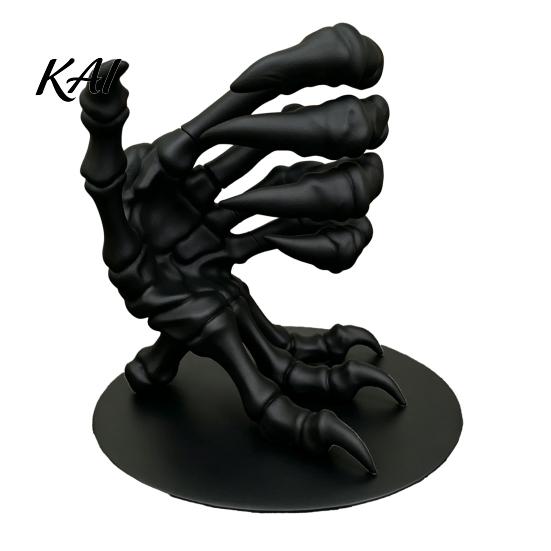 Novelty Holiday Gift for Men Skeleton Dragon Hand Cup Holder, 3D Printed Gothic Skull Palm Desktop Organizer Drink Stand, Decorative Bone Pattern