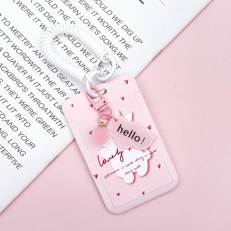 Чехол с мультяшным принтом, идентификационная бирка, чехол для рабочей карты с эластичным ремешком на запястье, держатель для бейджа, чехол для деловой карты доступа