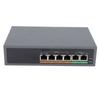 POE Switch IEEE802.3af at 100Mbps Small Compact Silent Desktop Fanless 6 Ports POE Switch for Access Point 100‑240V