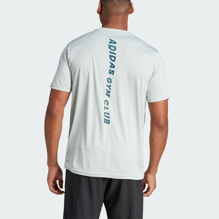 Adidas Футболка с коротким рукавом и круглым вырезом с логотипом и резиновым принтом, мужские топы Miracle-Silver IL7006