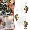 Colorful Fish Car Hanging Ornament Acrylic Keychain Pendant Auto Mirror Charm Car Interior Accessories Festive Decor Gift Idea