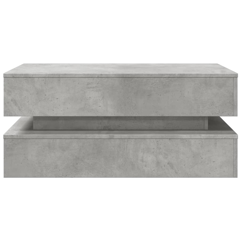 Stolik Kawowy Z Oświetleniem Led, Szarość Betonu, 90X50X40 Cm