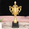 Gold Plastic Trophy Basketball Football Trophy 8.5 Inch Game Match Trophy with Lid Winners Award Trophy for Competition Race