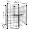 3114033 vidaXL Pet Cage with 12 Panels and Door Black 35x35 Cm
