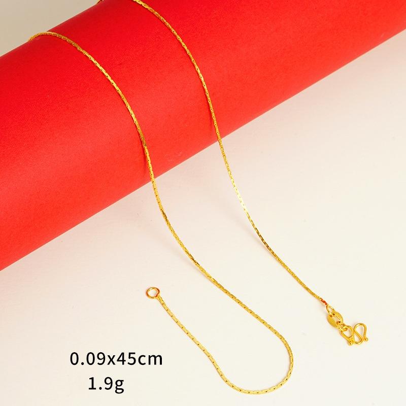 Ювелирные изделия из золотого песка для женщин, долговечная стойкость цвета, высококачественные аксессуары для ключичной цепи Niche, имитация золотой цепи