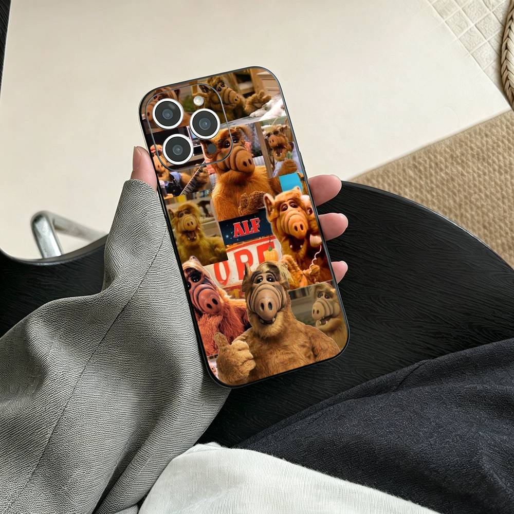 F-Family C-Комедийный сериал ALF Чехол для телефона для iPhone 17, 16, 15, 14, 13, 12, 11 Plus, Pro Max, Другие Мягкий черный чехол
