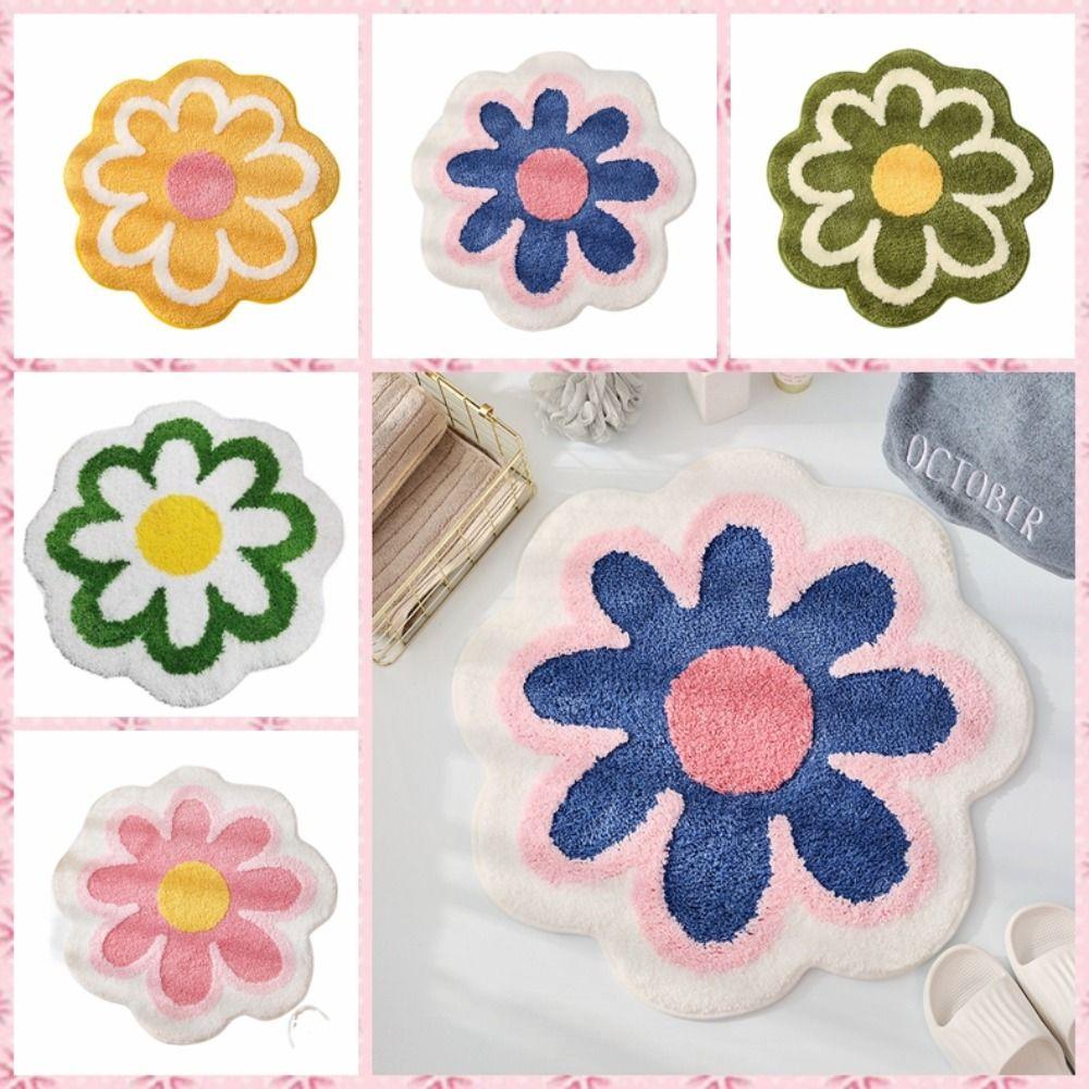 Cashmere Flower Shaped Carpet Anti-slip Rug Creative Floor Mat Hoom Decor