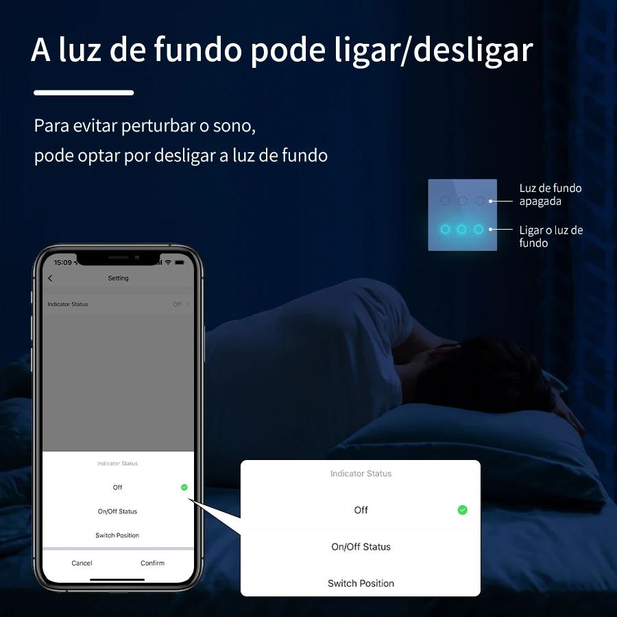 Tuya WiFi Smart Switch 4x4 Brazil Standard 4/6Gang Интеллектуальные сенсорные переключатели работают с Smart Life Alexa Google Assistant