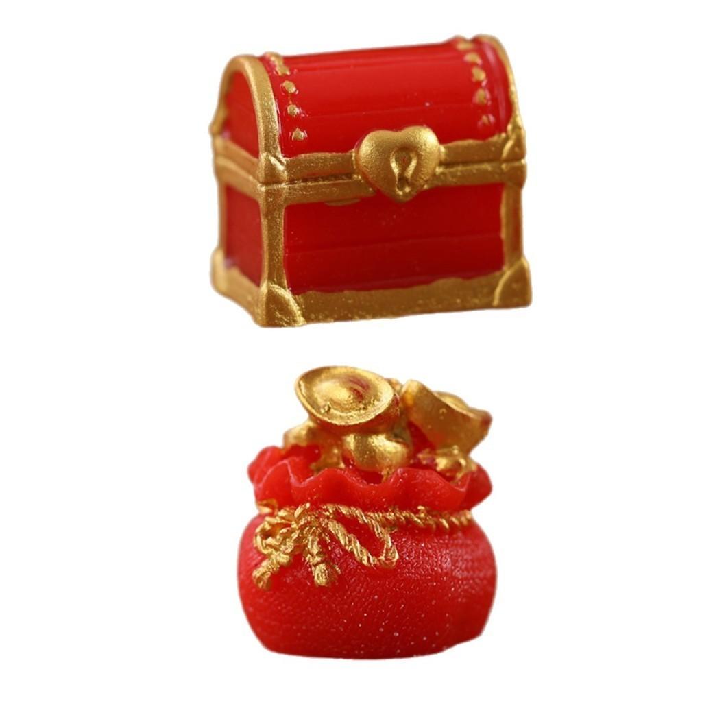 Микро Новогодний Пейзаж Смоляное Украшение Подарочная Упаковка Золотая Монета Баннер Кролик