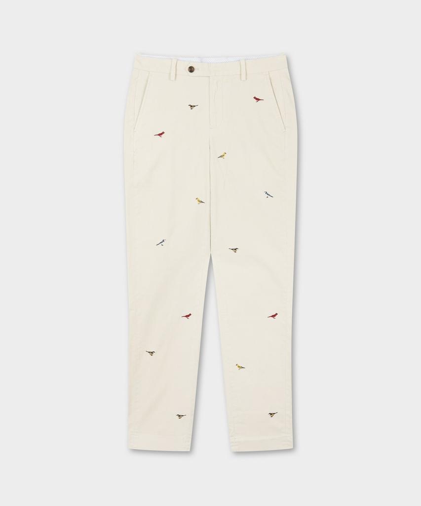 BROOKS BROTHERS Классический крой 15W Вельветовые Чино Брюки с Узором Птиц (бежевый) (Bbpcmnf404)