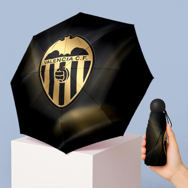 Valencia FC Mini 5 Fold Pocket Umbrella Compact Lightweight Anti UV Rain Sun Protection Umbrella Portable Travel Umbrella