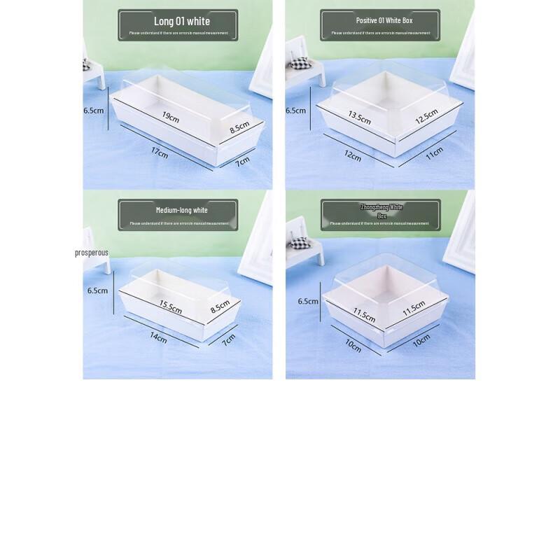 PYTHONIC Disposable Rectangular White Cake Roll Boxes