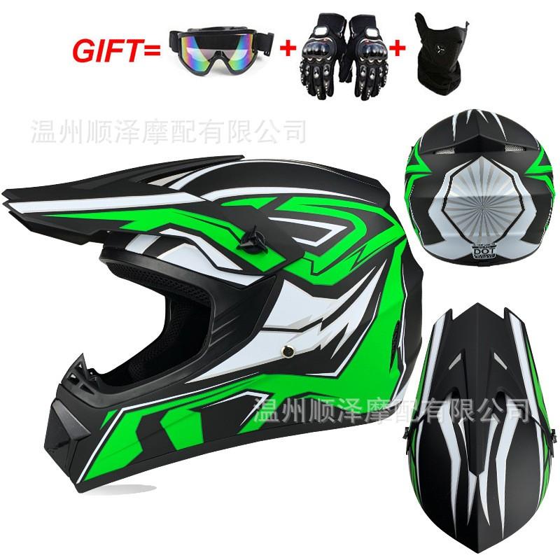 Off-Road Motorcycle Helmet With Gloves Goggles Face Cover Men Women Full Dirt Bike ATV Trail Riding