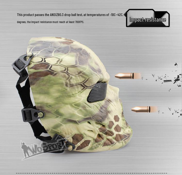 Маска для Хэллоуина «Череп из железной крови» M06 с полной защитой