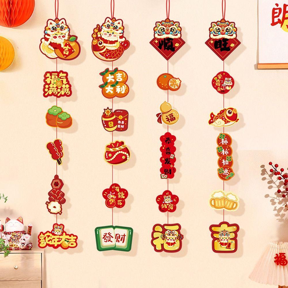 2pcs Zodiac Snake Chinese New Year Wall Hanging Fu Character Hanging Ornament Bedroom Decoration