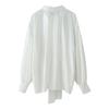 Womens 2026 Satin-Feel Long Sleeve Shirt With Bow Detail Streetwear Casual Top