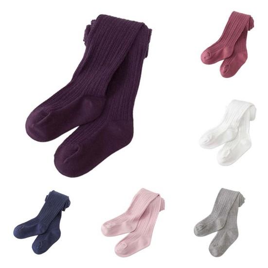 Kids Toddler Baby Girls Solid Warm Cotton Tights Stockings Pantyhose Pants Socks
