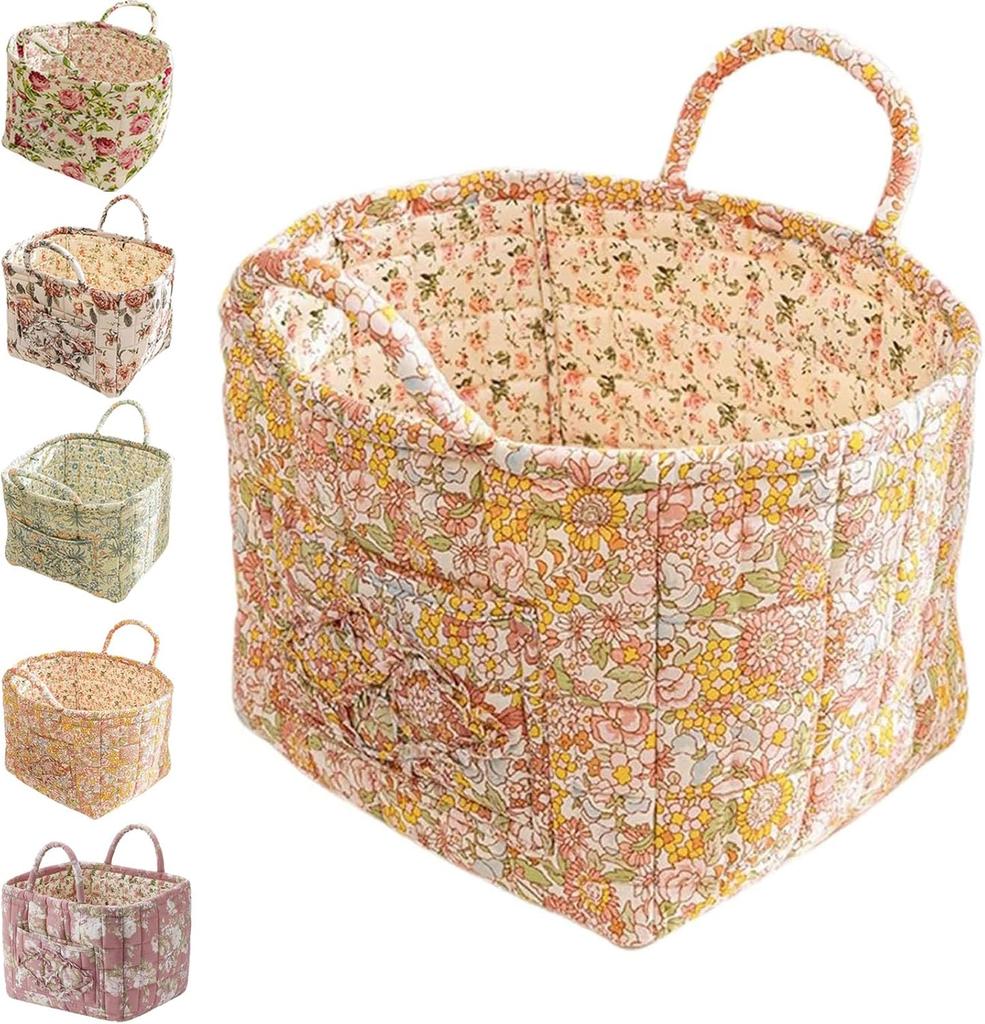 Корзина для хранения ткани в стиле бохо, цветочные корзины для белья, декоративные корзины большой вместимости, переносная складная сумка для хранения одежды и всякой всячины