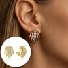 Шикарные серьги-кубики из циркония C-образной формы для женщин, модный дизайн из латуни с покрытием из настоящего золота.
