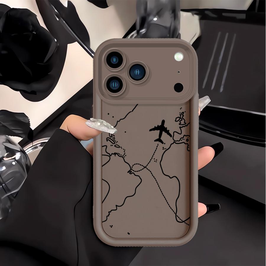Кейс с маршрутом самолета для Apple iPhone 17 Pro Max XS 12 16 XR 16e Air 14 Plus 13 Mini 11 15 Чехол для телефона