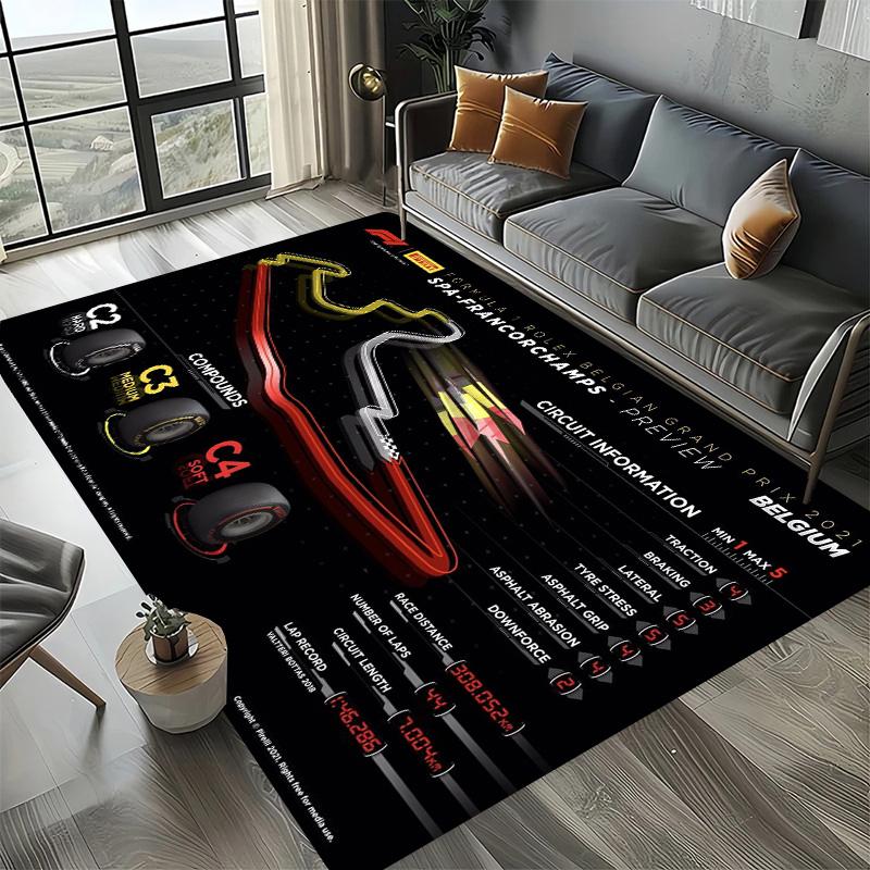 Декоративный коврик на тему Формулы-1, коврик для любителей гонок, ковер на четыре сезона с принтом трассы Имола, Монако для комнаты, дивана