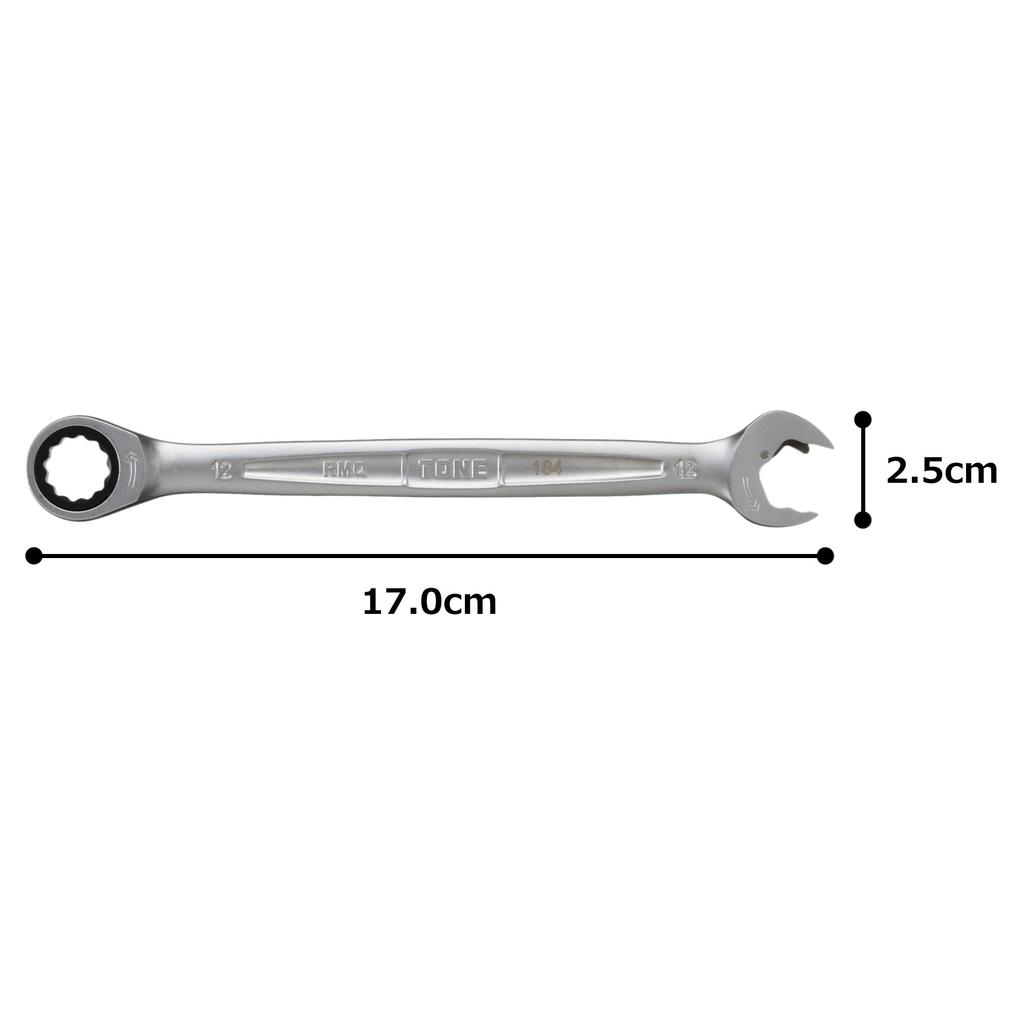 TONE Quick Ratchet Box Wrench Width Across Flats 12mm HPRMQ-12