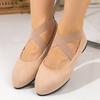 Большого размера на плоской подошве с эластичной резинкой, туфли-лодочки с мелким вырезом, женские замшевые, с острым носком, закрывающие ногу, ленивые рабочие туфли