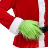 Mens Green Beard Santa Hat With Furry Gloves For Adult Christmas Cosplay Costume Accessories