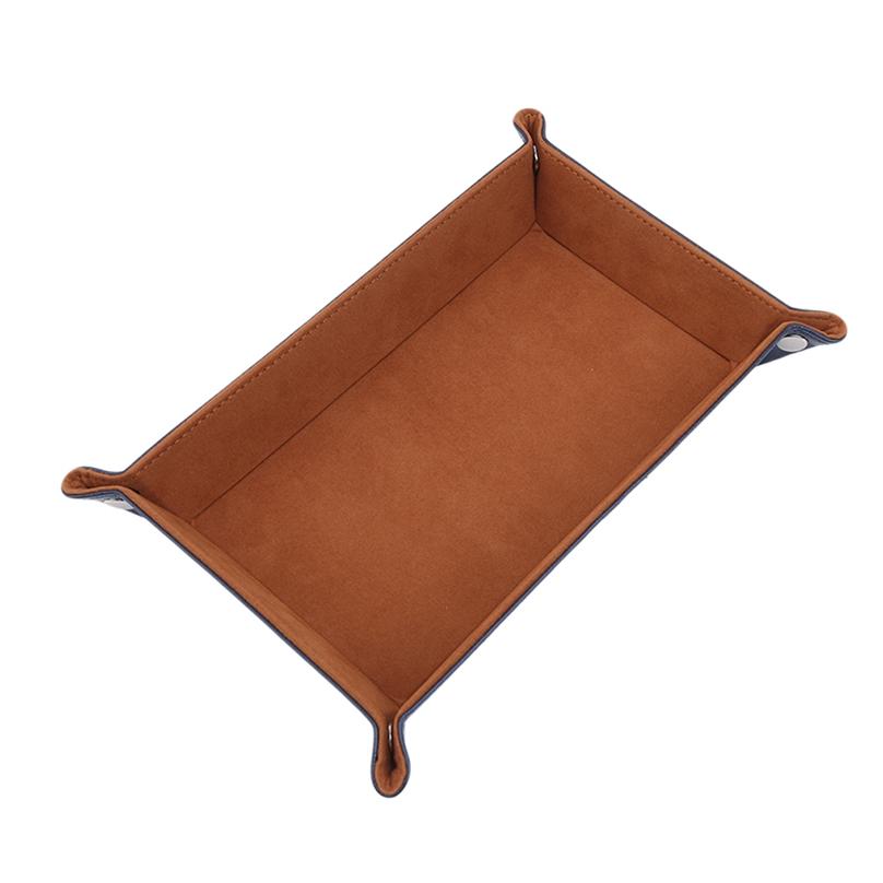 Dice Rolling Tray Pu Leather Collapsible Dice Tray Change Key Wallet Coin Box Tray