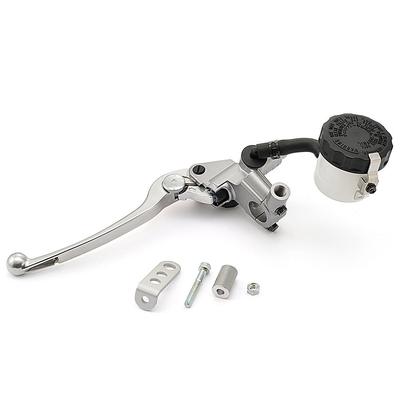 Daytona NISSIN Мотоциклетный главный тормозной цилиндр Только левая сторона Горизонтальный 11мм Серебристый Прозрачный рычаг 49013 Корпус/Полированный