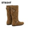 Saturday Retro Suede Long tube Boots for Women