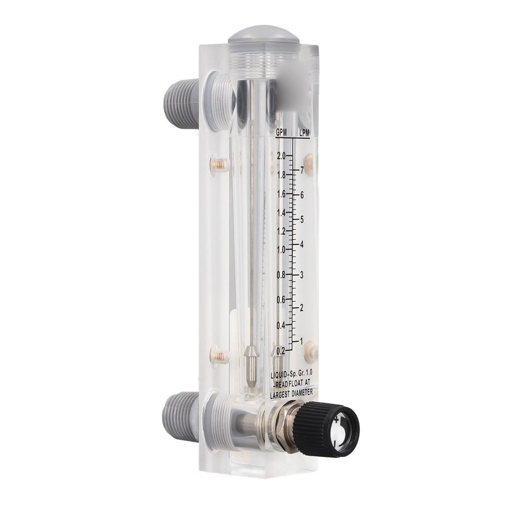 Panel Type Flow Meter 0.2‑2GPM Acrylic Liquid Flowmeter Tester for Measuring Control