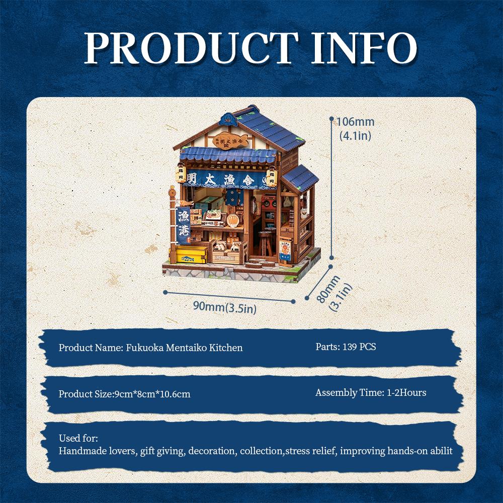 CUTEBEE Book Nook Kit DIY Wooden Doll House Miniature Model for Amazing Gifts Japanese Style