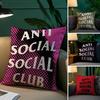 Чехол для подушки с принтом аниме A-Anti Social Social Club, противоаллергенный, с невидимой молнией, из шелковистого короткого плюша, чехол для диванной подушки
