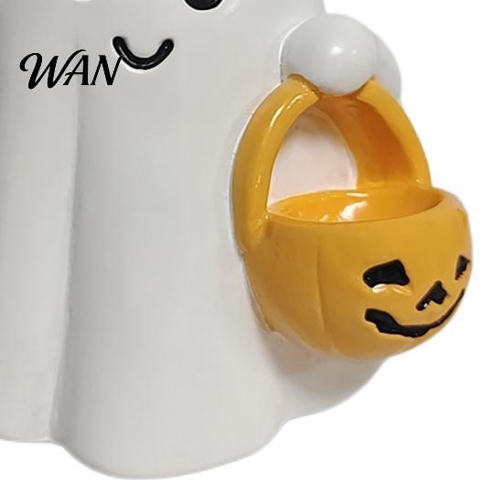 Fine Workmanship Halloween Decor Ghost Ornaments, Resin Desktop Hanging Pumpkin Party Basket Design, for Holiday Cute Ornament