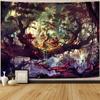 Fantasy Forest Landscape Tapestry Flowers and Plants Misty Tree Hole Tapestry Wall Art Hanging Cloth Room Home Decoration