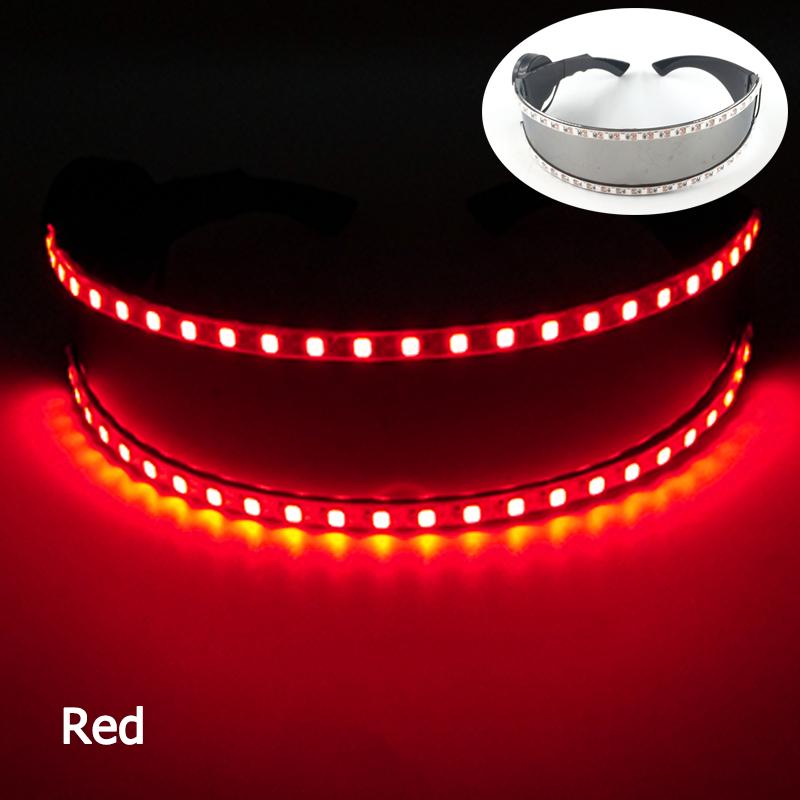 Киберпанк Футуристические Светящиеся Очки Рейв Кибер световые Очки LED светящийся козырек Очки для реквизита шоу электронной музыки EDM
