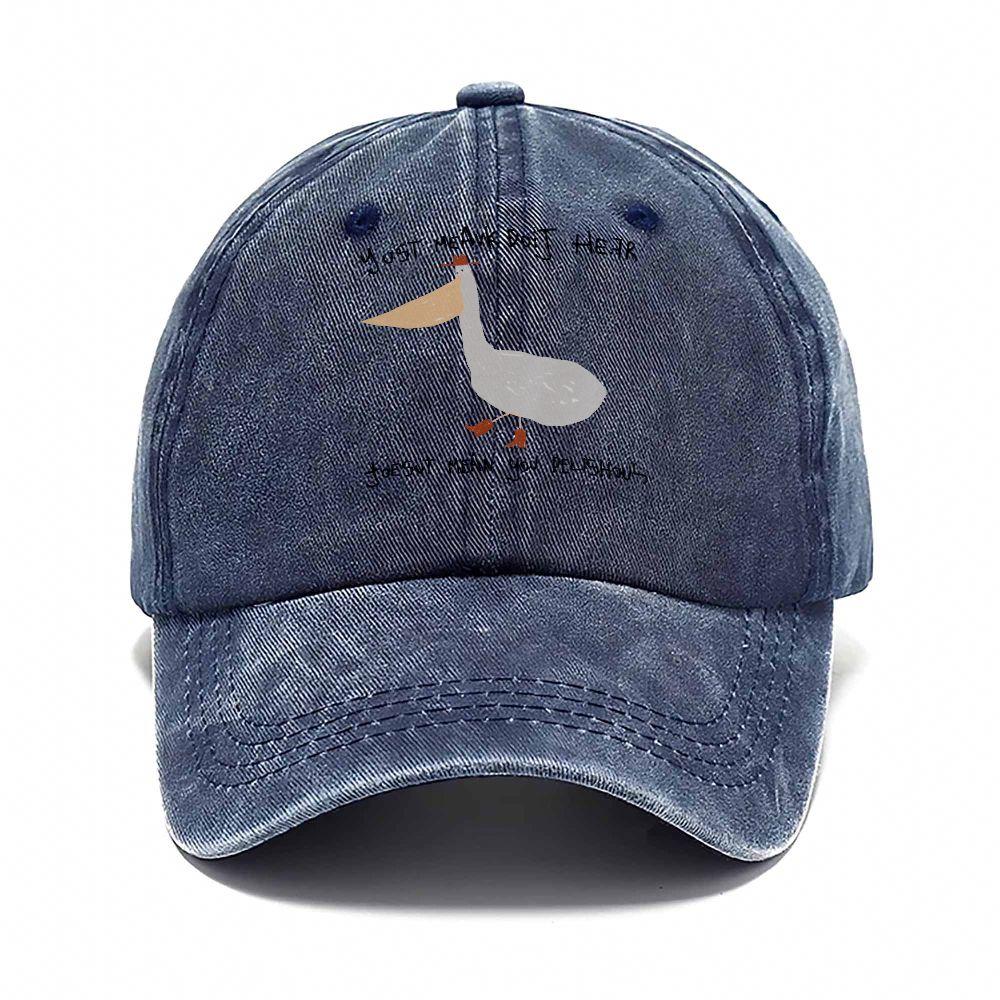pc Retro Washed Distressed Baseball Cap Unisex Printed Cowboy Goose Pattern Daily Outdoor Fun Hat