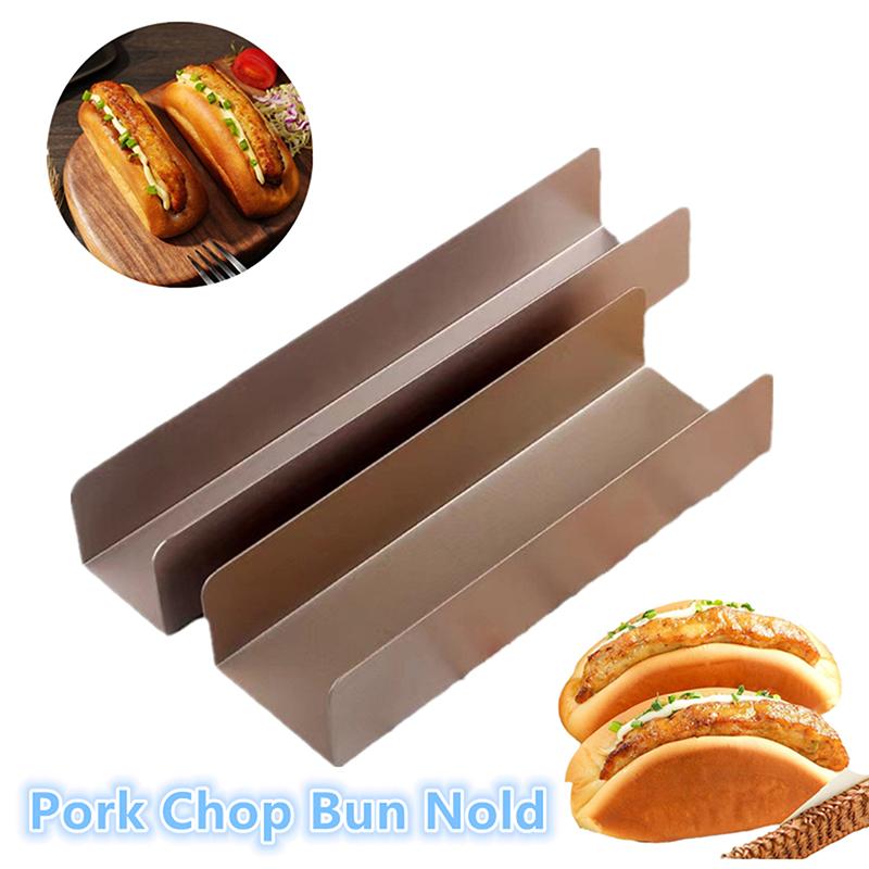 Multifunctional Non-Stick U-Shape Cookie Mold Carbon Steel Non-Stick Diy Pork Chop Bun Mold Rectangle Homemade Bread Mold Cake