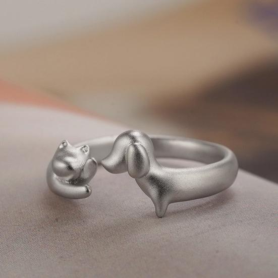 Кольцо Кошка Собака Кошка Регулируемое Сплав И Кольцо Обнимающая Собачья Лапа