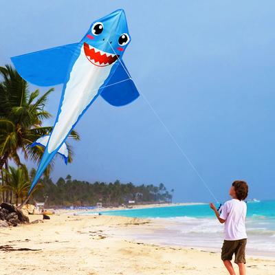 Воздушный змей Shark для детей и взрослых, летающий змей на открытом воздухе с линией 30 м для пляжного парка, легко летать