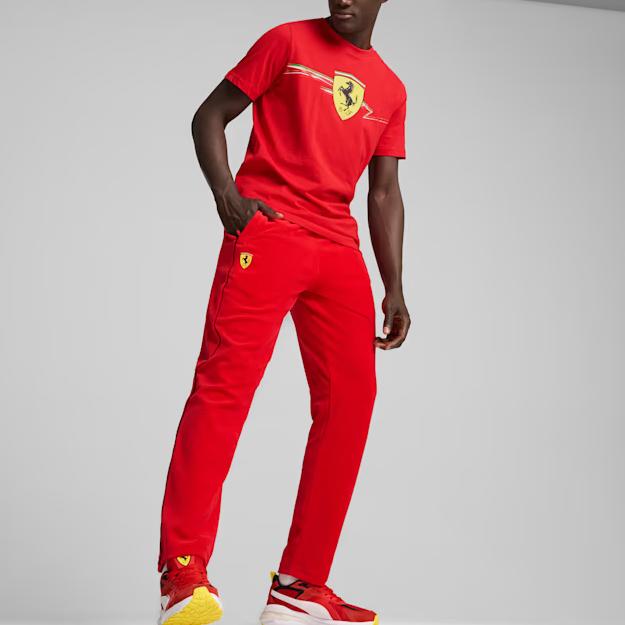 Puma Race Big Shield Logo Fashion Round Neck Short Sleeve Regular T-Shirt Men T-Shirts Red 627055-02